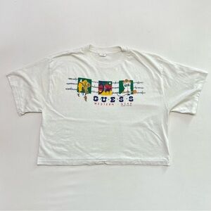 GUESS Vintage Western Gear T Shirt 90s/80s Cowboy Boot Graphic Cropped Kids OS